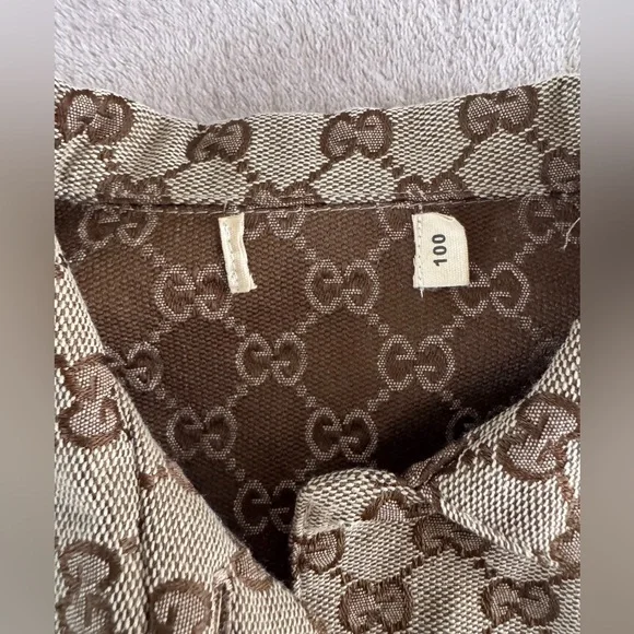 Monogram Toddler Jacket Beige Brown Old Money Quiet Luxury Preppy Size 100 - Picture 3 of 10